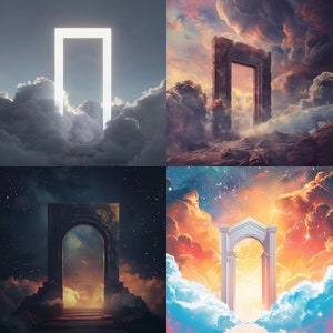 28 Dreamy Sky Portal Clipart, Celestial Gateway Digital Art, Heavenly ...