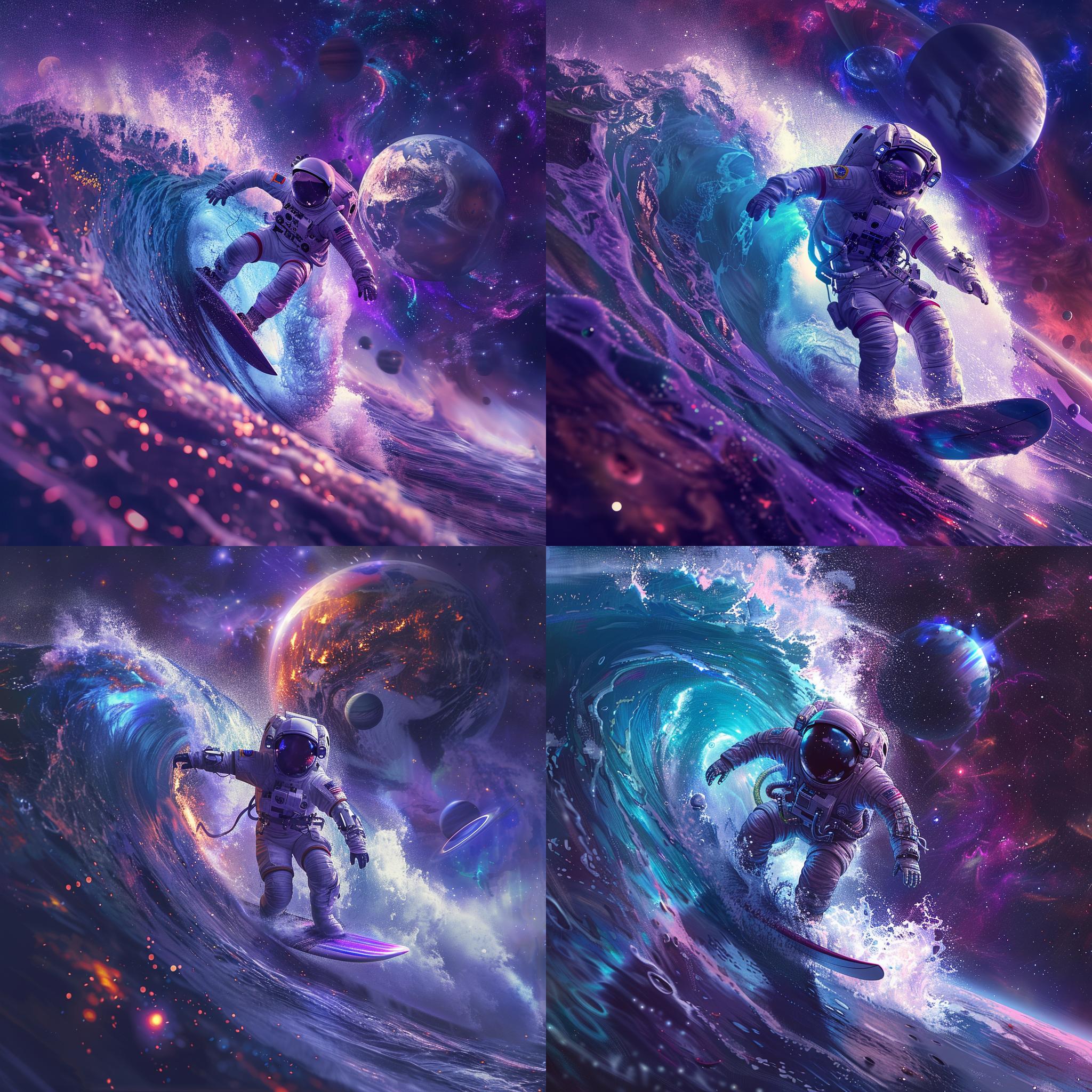 24 Space Surfer Clipart, Astronaut Surfing Clipart, Cosmic Digital Art ...