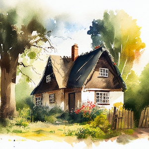 16 clipart de casa de campo, PNGs de alta qualidade, arte de berçário, planejador digital, aquarela, criação de cartões, registro no diário, download digital