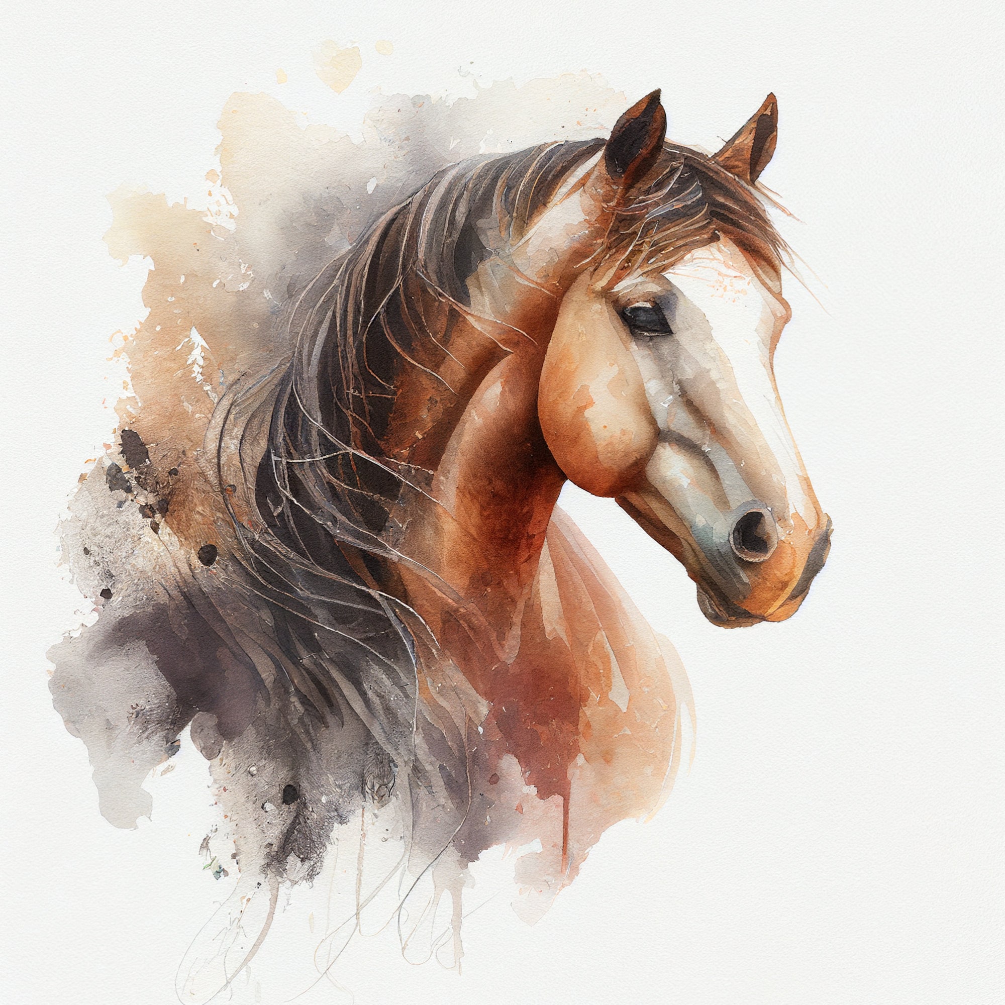 水彩画風の馬のクリップアート PNG 29 点、西部農場アート（デジタル