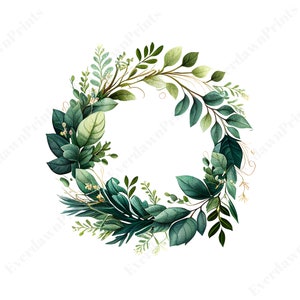 143 bordures de verdure aquarelle, Clipart floral de verdure, PNG de haute qualité, fabrication de cartes, agenda numérique, bordures florales
