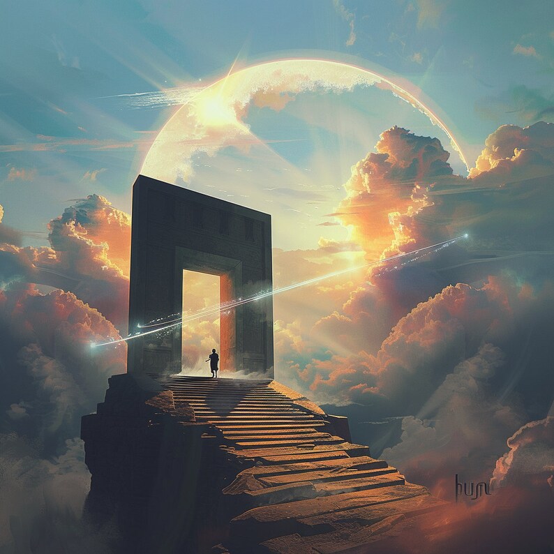 28 Dreamy Sky Portal Clipart, Celestial Gateway Digital Art, Heavenly ...