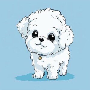 24 Cute Maltese Dog Clipart, Puppy Vector, Cartoon Pet Illustration, Digital Download Graphics, Animal Lover Design, Commercial Use