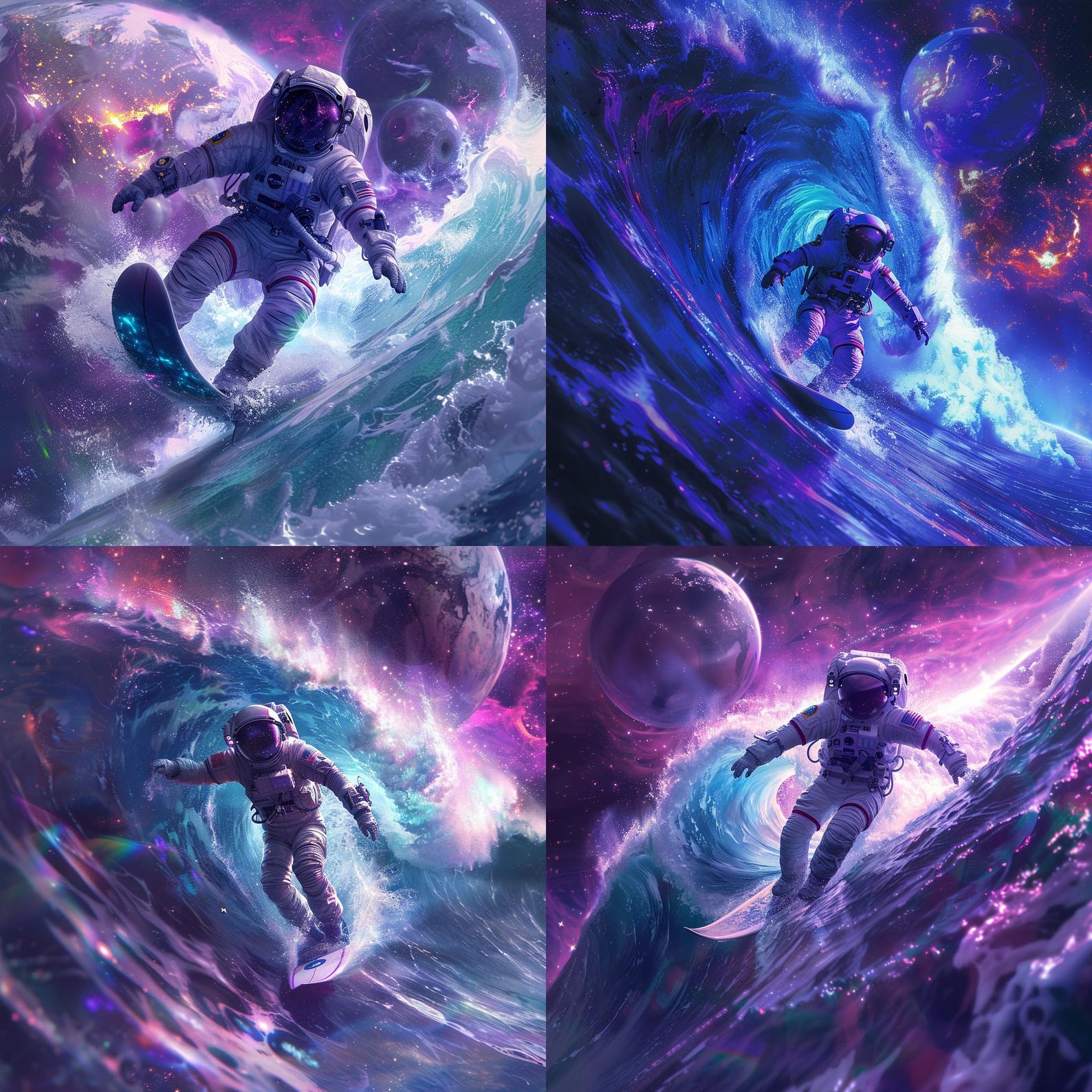 24 Space Surfer Clipart, Astronaut Surfing Clipart, Cosmic Digital Art ...