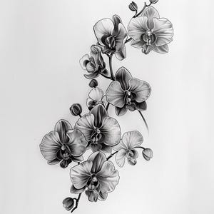 28 vackra orkidéer clipart, blommig illustration digital nedladdning, orkidéblommakonst, botanisk tryck clipart, blommor akvarell clipart bild 2