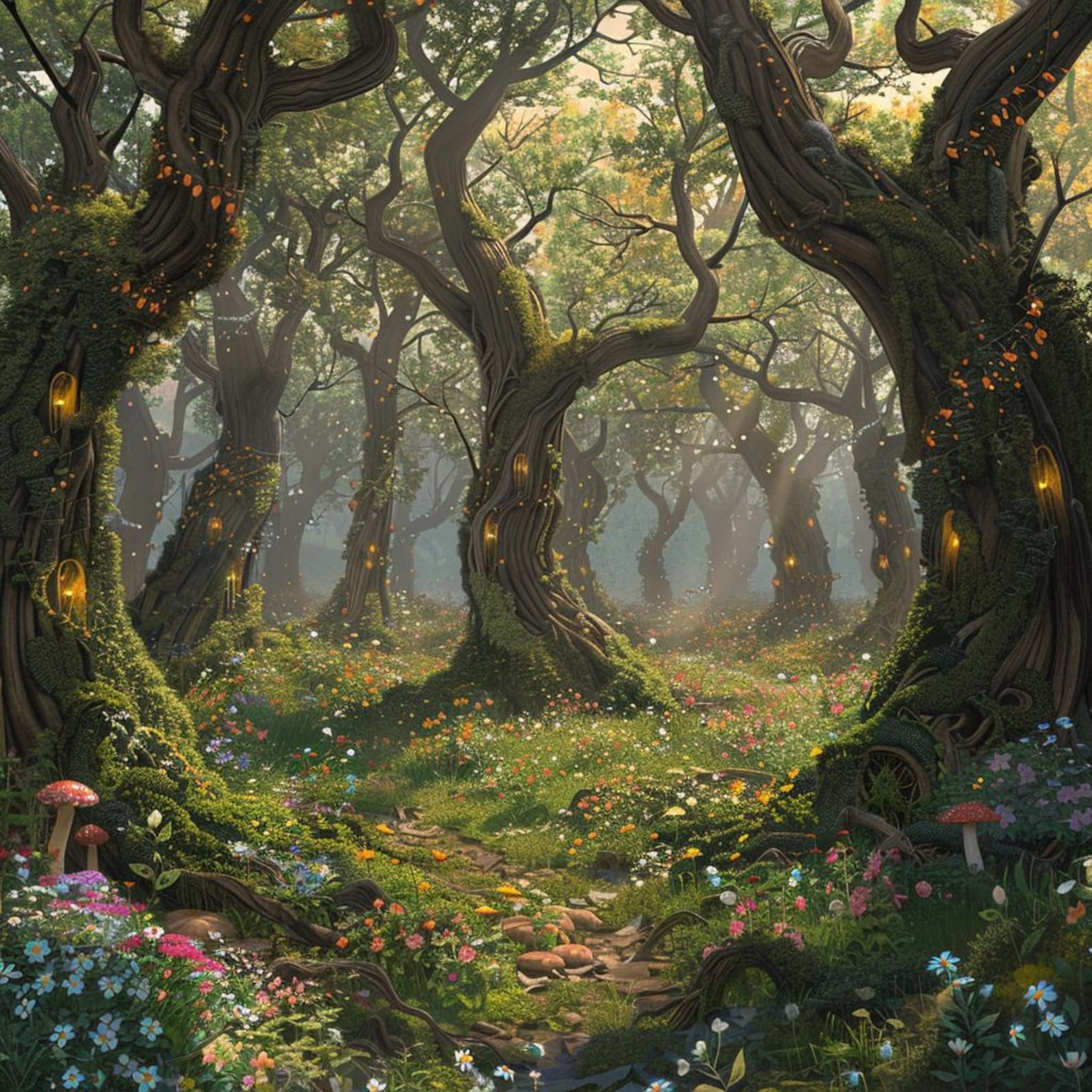 24 Magical Forest Clipart, Enchanted Woodland Digital Art, Mystical ...