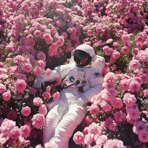 24 Astronaut Clipart, Rosen Clipart, Blumen Clipart, Weltraum Clipart, druckbare Kunst, kommerzielle Nutzung, digitaler Download, Sublimation