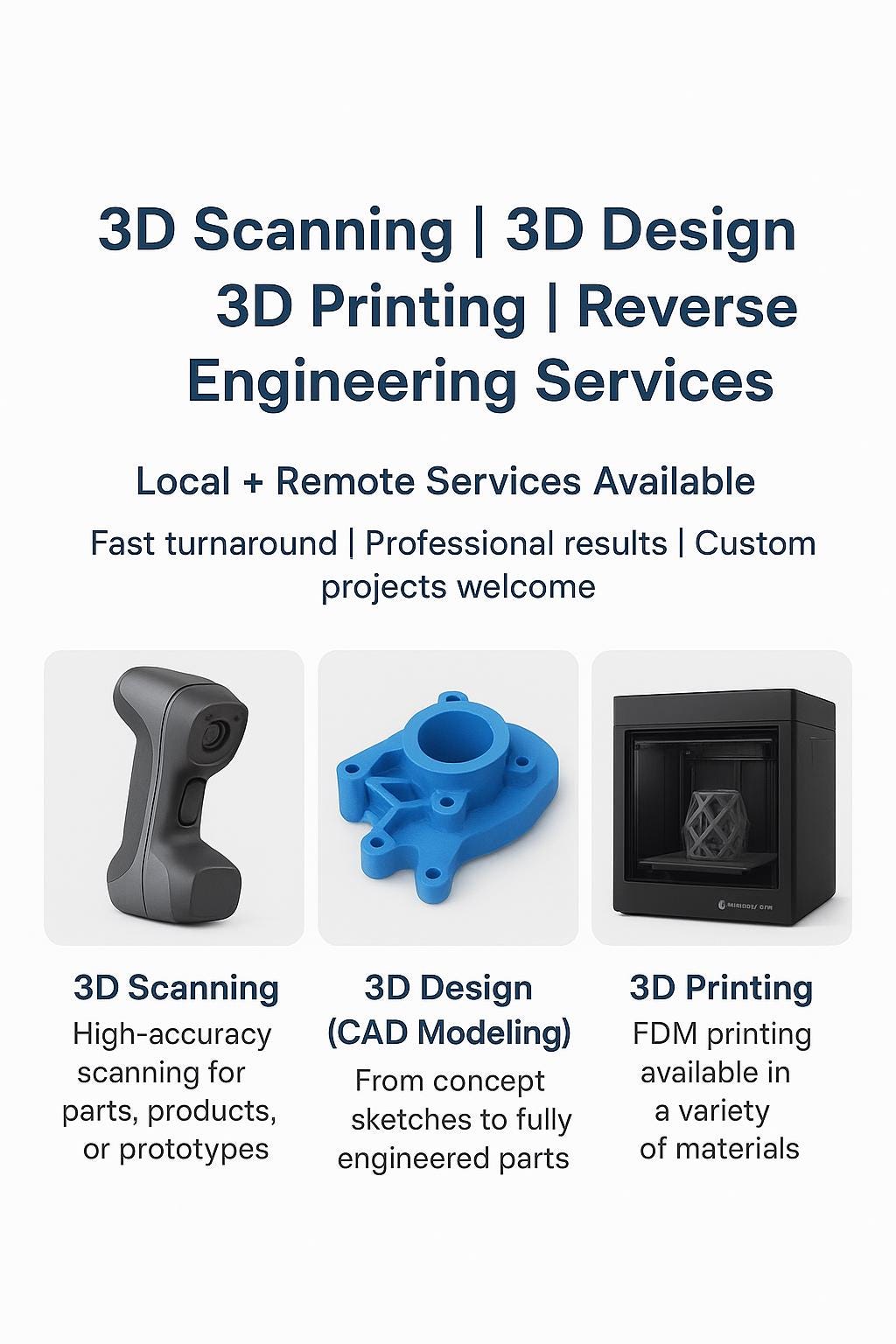 3D Printing, Design and Scanning