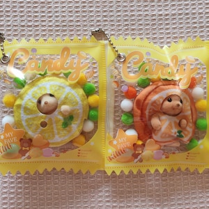 Sylvanian Family  Keyring |Blind Bag Fruit Series |Calico Critter Keychain|Animal Keyring|Bag Charm