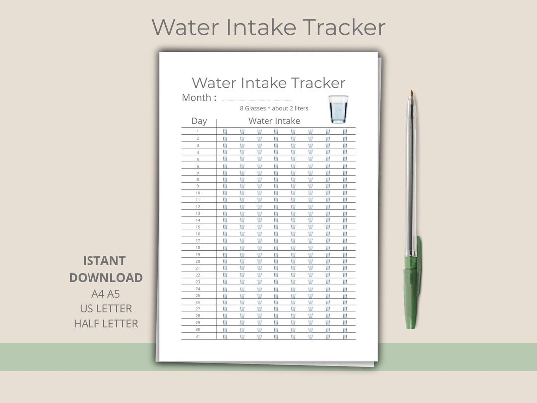 Water Intake Sheet.pdf Water Intake Tracker Printable | Daily Hydration Tracker | Drink Water ...