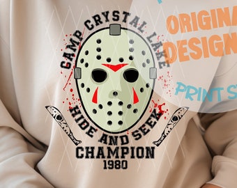 Camp Crystal Lake svg, Camp Crystal Lake, Friday the 13th, Jason Vorhees, Horror svg, Halloween svg, Hockey Mask svg, Creepy svg, Halloween