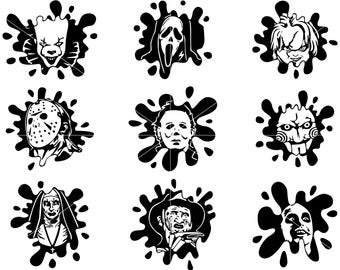 Bundle Halloween SVG Bundle Halloween Horror SVG Horror Movie Svg Horror characters, Cricut Halloween Svg, Digital Download File
