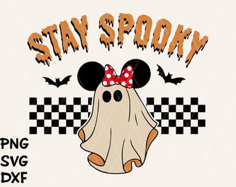 Stay Spooky Ghost Mouse SVG, Halloween Svg, Spooky svg, skeleton svg, Spooky Season Svg, Cute Halloween Svg, Retro Halloween Svg