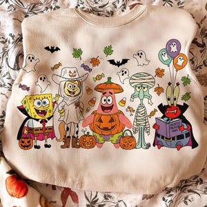 Halloween PNG, Spooky Ghost, Sponge Bob PNG, Sponge Bob Square Pants, Patrick Svg, Sponge Bob, Instant Download
