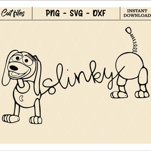 Slinky Dog SVG, Toy Storyy SVG, sylwetka, Cricut, plik cyfrowy