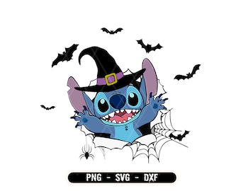 Bundle Halloween Stitch Svg, Stitch halloween Svg, Stitch Cut File, Layered Cut File, Blue Alien Svg, Halloween Svg, Svg, Png, Dxf