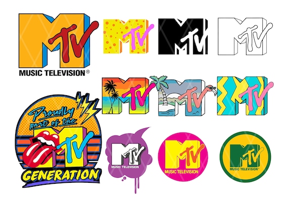 Bundle Mtv SVG, PNG, DXF cricut, cut files, digital vector file | 11 designs retro M tv, Music Television, 80's, 90's tv, diy ready files
