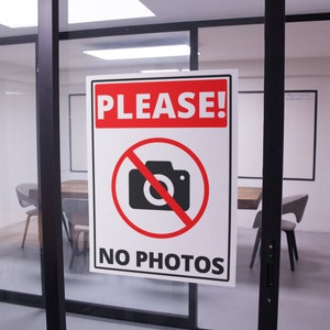 Printable No Photos Allowed Sign Instant Download PDF Event Photography Policy | For Office, Shop Home Photographer | US Letter & A4 Sizes |
