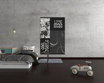 Trendy Cool People Live Here Poster - Schwarzweiß Moderne Inspirierende Statement Wandkunst - Premium Druck für Cool Homes Dekoration
