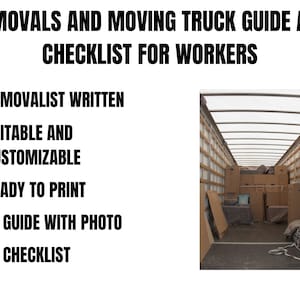 Op de afbeelding: Een checklist en een gids voor vrachtwagenchauffeurs. De checklist is bewerkbaar en aanpasbaar en klaar om te printen. De gids bevat een foto van een vrachtwagen die is geladen met dozen.