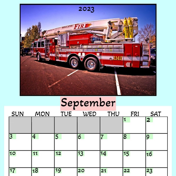 Fire Truck Calendars 2023 Etsy Australia