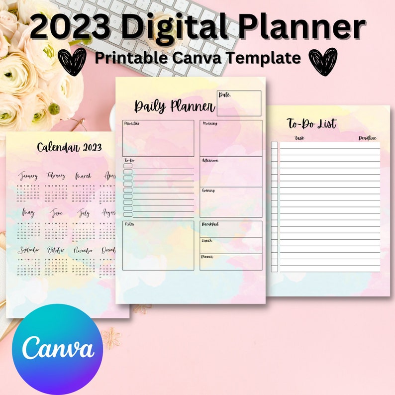 Canva DIGITAL Planner TEMPLATE Editable Canva Planner Etsy