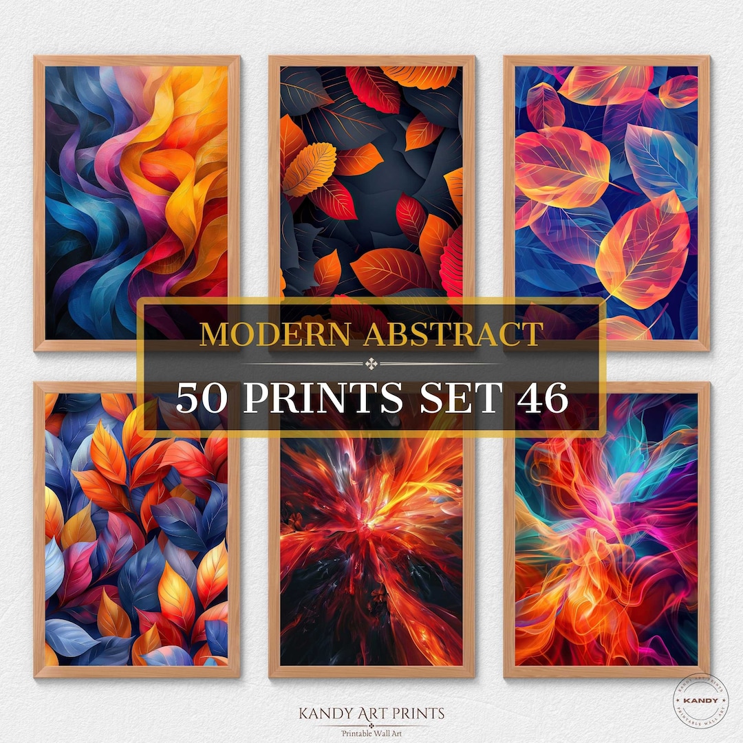 50 Modern Abstract Prints, Abstract Wall Art, Home Decor, Minimal ...