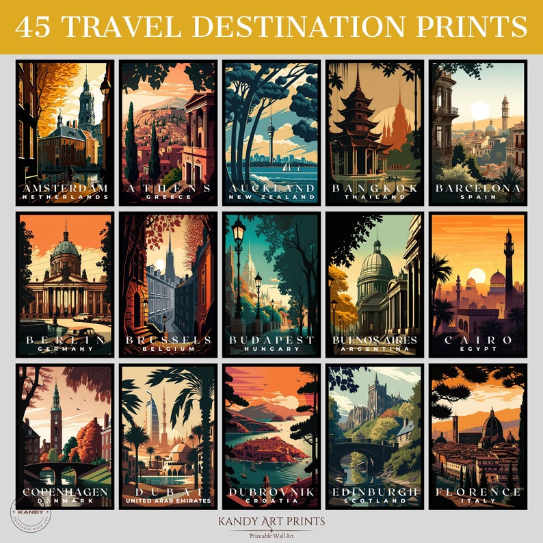 travel destination prints