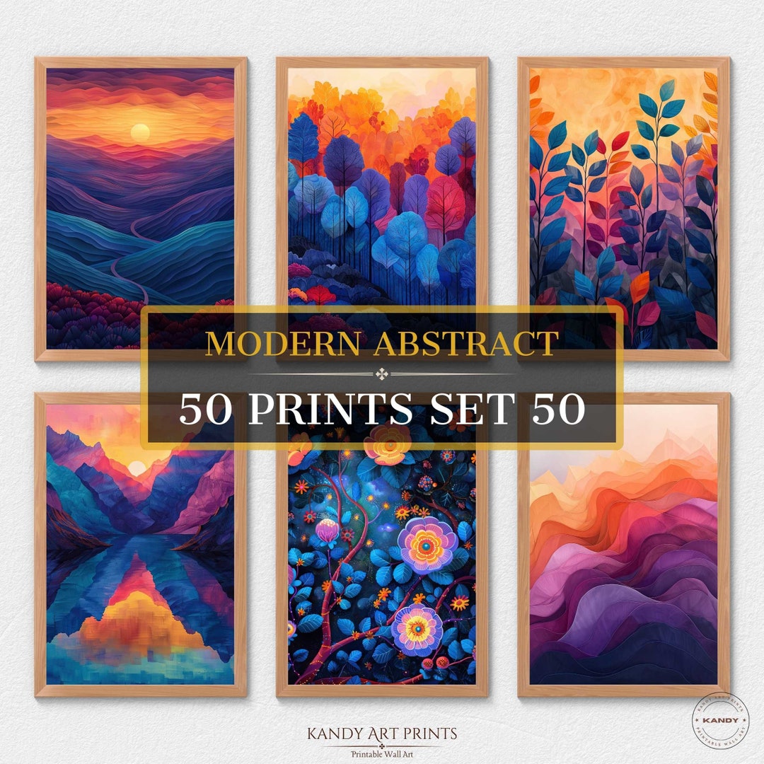 Abstract Print 50 Modern Abstract Prints, Abstract Wall Art, Home Decor, Minimal ...