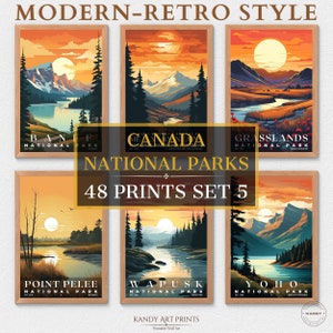 48 Canada National Park Prints, National Park Poster, Travel Wall Decor, Retro Travel Poster, Office Poster, Home Decor, Digital Download