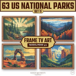 Frame TV Art, 63 US National Park, Frame TV National Park Art, Home Decor, Digital Download | S11