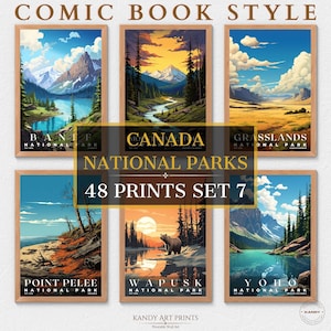 48 Canada National Park Prints, National Park Poster, Travel Wall Decor, Retro Travel Poster, Office Poster, Home Decor, Digital Download
