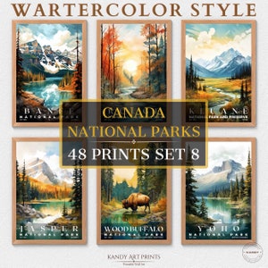 48 Canada National Park Prints, National Park Poster, Travel Wall Decor, Retro Travel Poster, Office Poster, Home Decor, Digital Download
