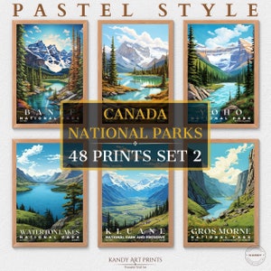 48 Canada National Park Prints, National Park Poster, Travel Wall Decor, Retro Travel Poster, Office Poster, Home Decor, Digital Download