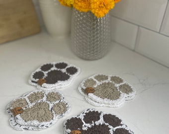 Crochet Dog Paw Coasters