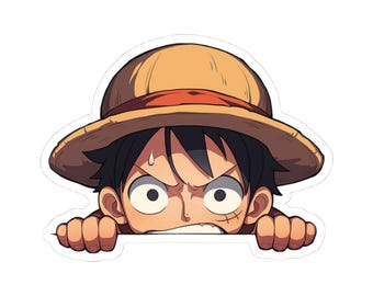 Strohhut Affe D. Luffy Peek Aufkleber | Kiss-Cut Anime Sticker
