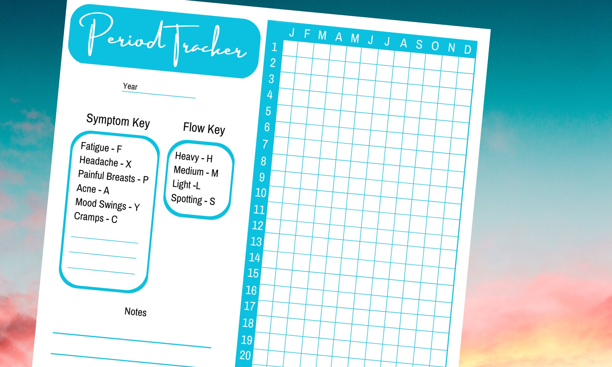 Period Tracker, Menstrual Cycle Log, Printable Cycle Tracker - Etsy