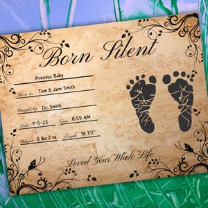 Certificado de lembrança para impressão, perda de bebê, lembrança memorial, natimorto