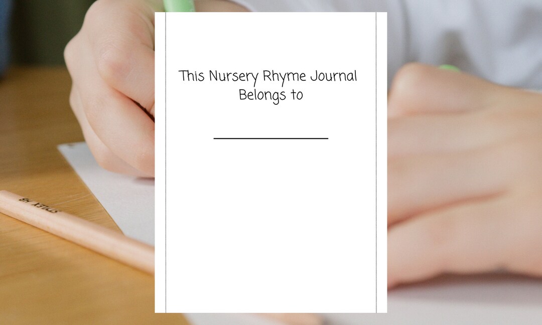 Nursery Rhyme Journal Primary Grade Activity Printable Etsy