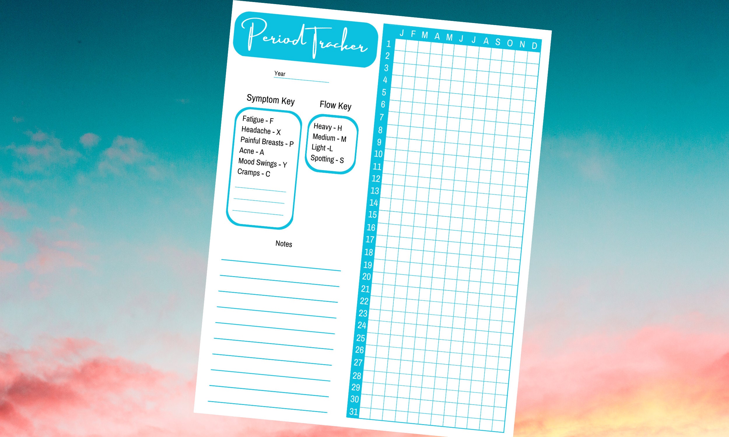 Period Tracker, Menstrual Cycle Log, Printable Cycle Tracker - Etsy