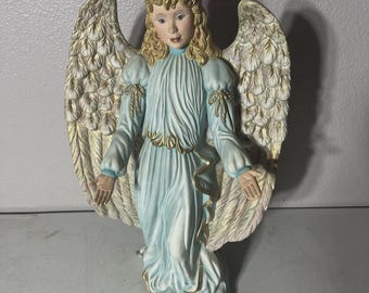 Vintage Large Ceramic Gold Glitter Angel Figurine – 24" K’s Collectibles Holiday Décor