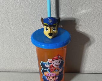 Paw Patrol Chase Buddy Sips Tumbler with Straw and 3D Character on Lid