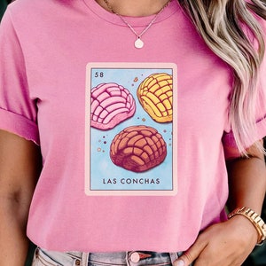 Loteria Shirt, Concha Brot T-Shirt, Spanisches Geschenk für Feinschmecker, Lustiges Loteria Karte Shirt, Unisex Jersey