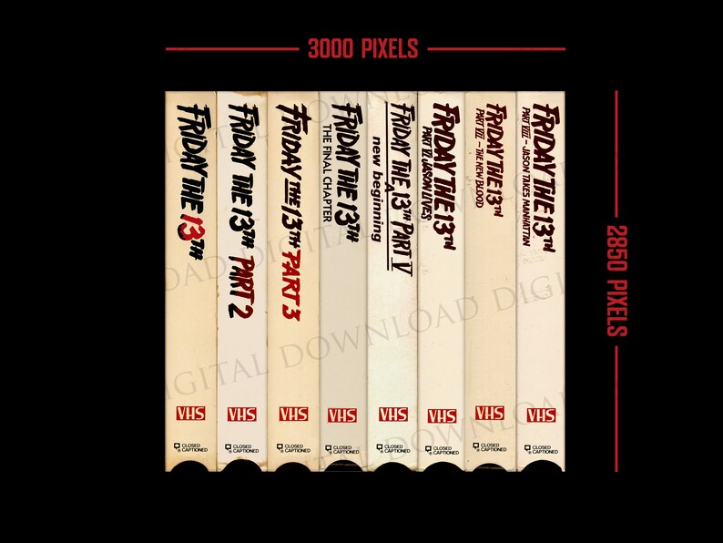 Friday the 13th Series VHS Tape Covers Horror Movies With or Without