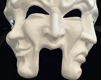 Masque de théâtre vierge à trois visages