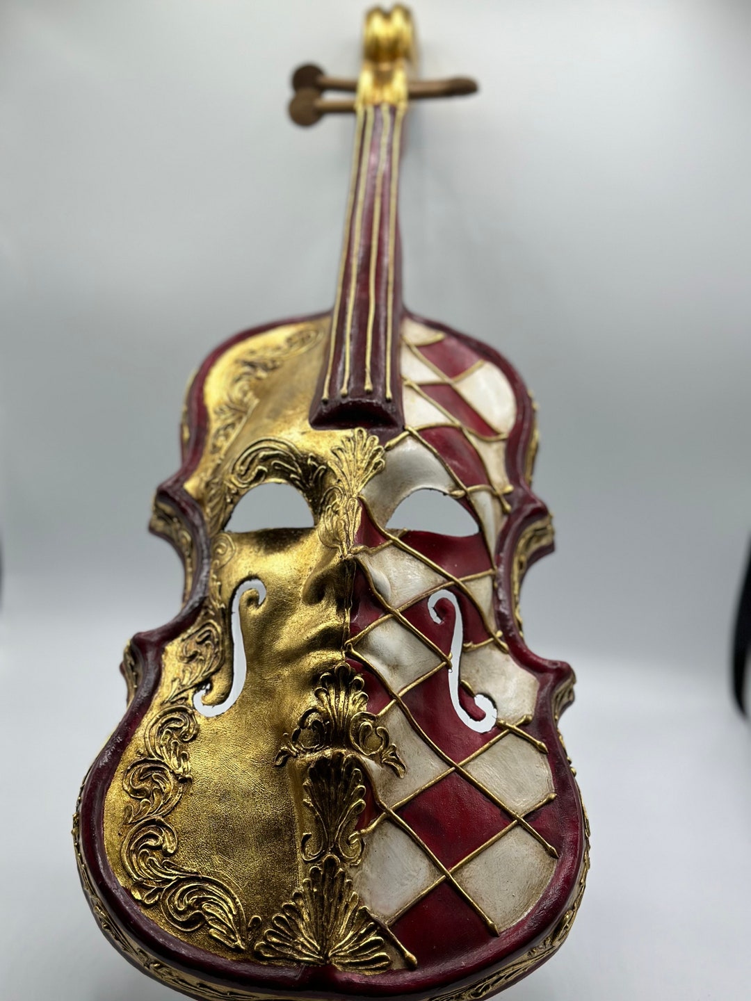 Luxury Violin in Gold, White and Red. A Piece of Art in Your