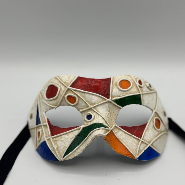 Art deco style mask in multi-color. Masquerade mask for men, also masquerade mask for woman.