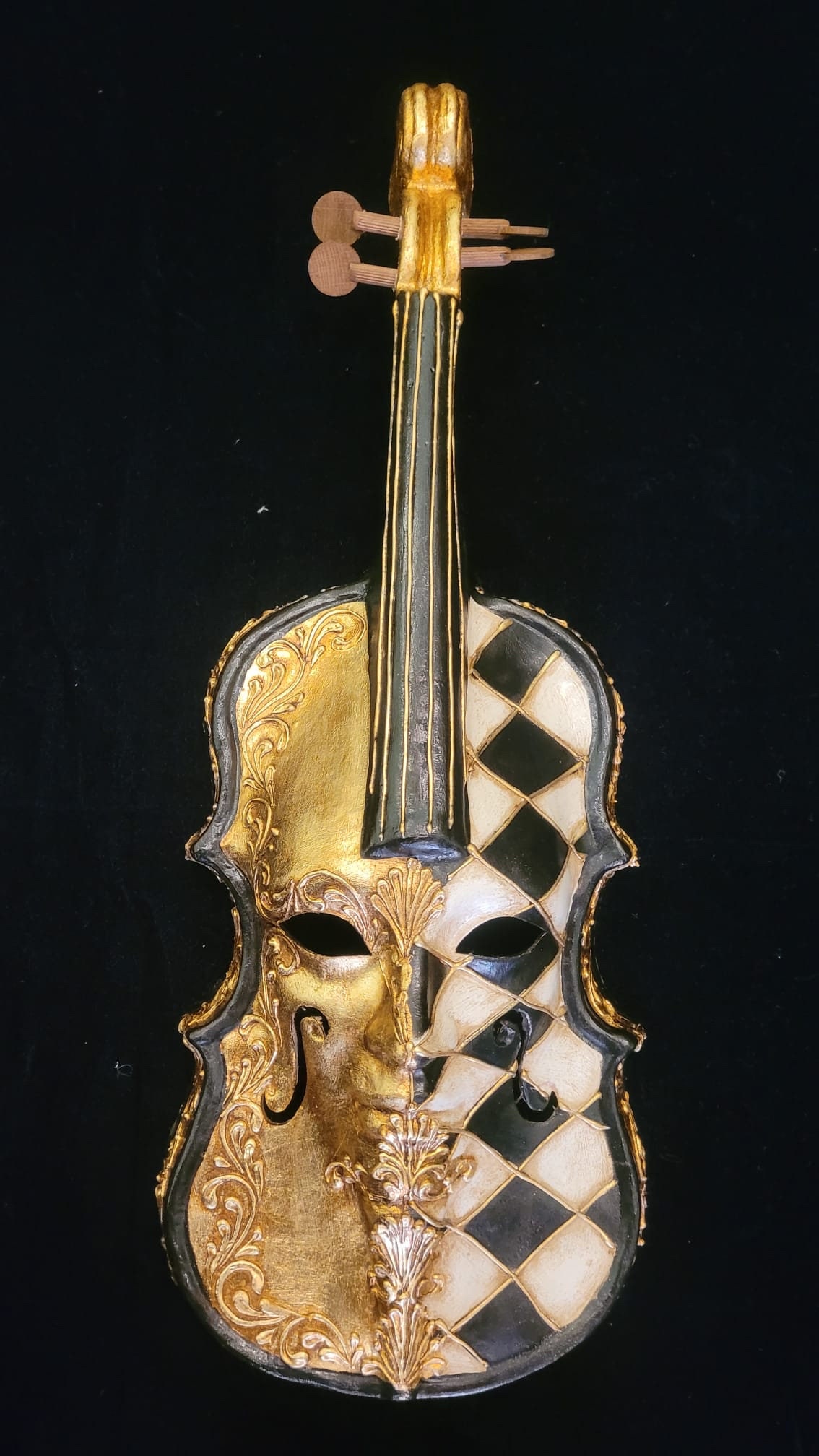 Luxury Violin in Gold With Black . A Piece of Art in Your Home