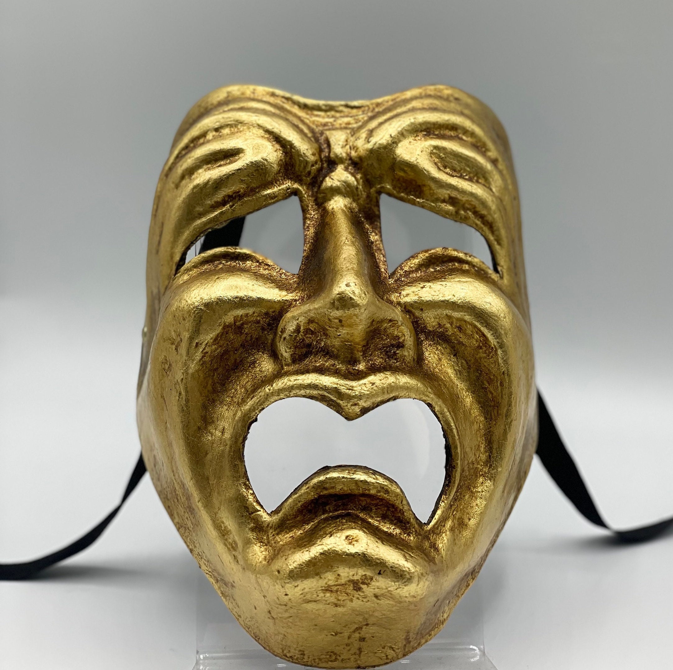 Tragedy Mask in Gold, Sad 