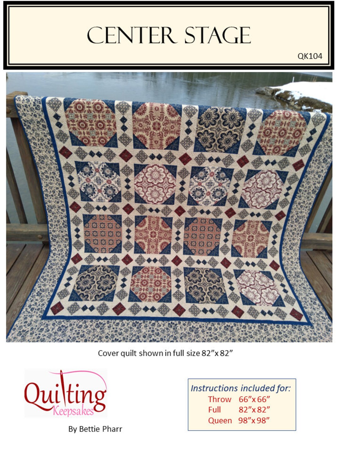 Center Stage Quilt Pattern Printed Pattern Etsy